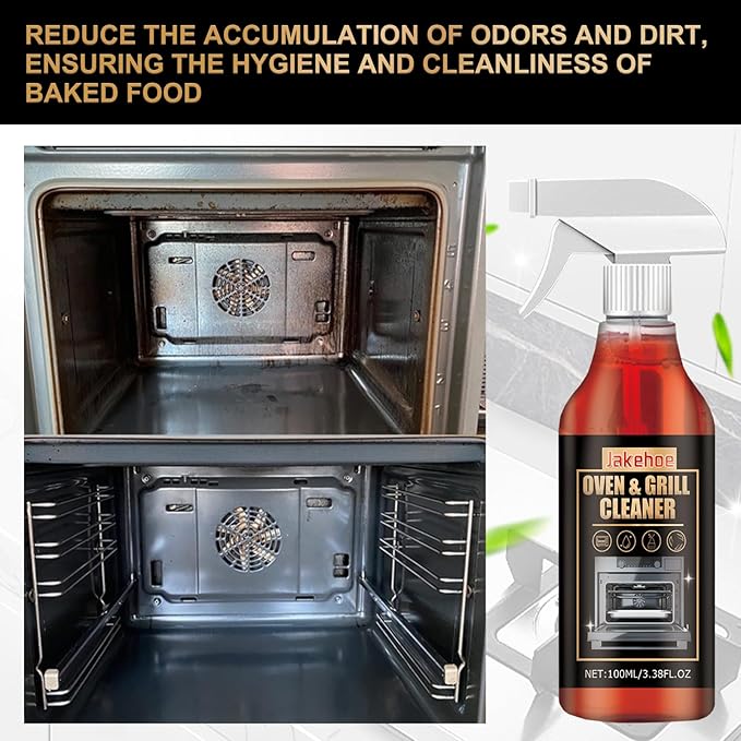 Oven and Grill Cleaner, Heavy-Duty Degreaser Spray for Kitchen Stoves, BBQ Grills, 100ml/3.38 fl oz, Professional Strength Grease Remover (10.14 Fl Oz)