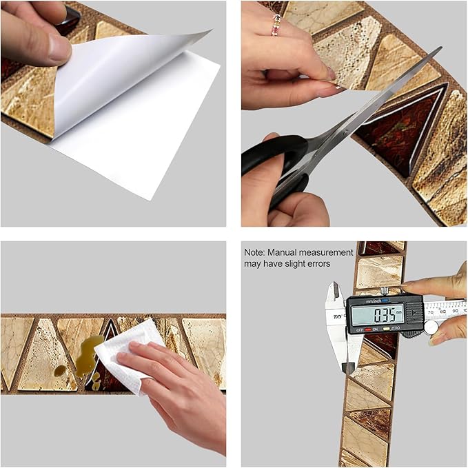 HOMETITUTE Wallpaper Border Peel and Stick Wall Decor PVC Geometric Wall