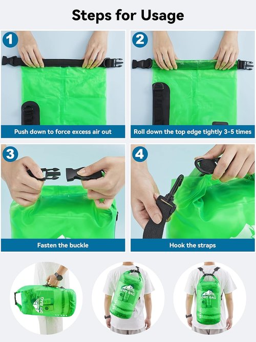 HEETA Waterproof Dry Bag - Lightweight Roll Top Storage for Travel & Outdoor Activities | 5L/10L/20L/30L/40L