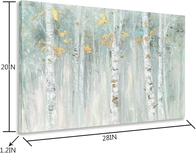 Yihui Arts Birch Tree Canvas Wall Art