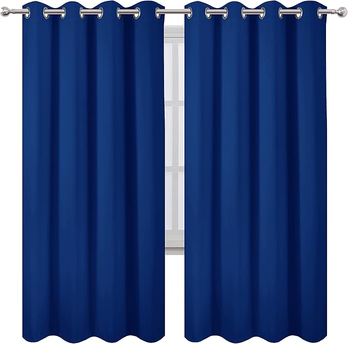 LEMOMO Blackout Curtains 52 x 72 inch/Royal Blue Curtains Set of 2