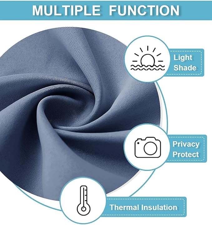 RYB HOME Blackout Short Curtains