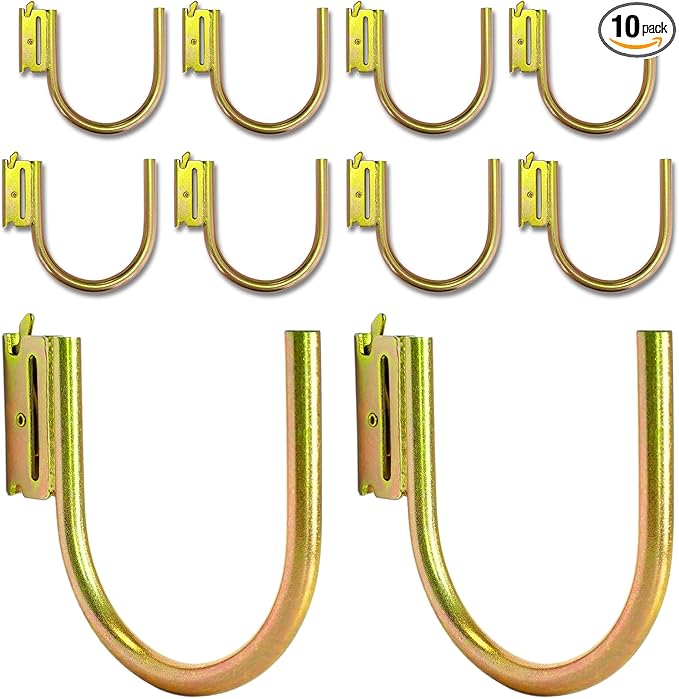 10 Pack 4" E Track J Hooks Heavy Duty Galvanized Steel E-Track Tie Down Accessories for Box Truck, Enclosed Trailer, Garage, Vans, Warehouse, Workshop