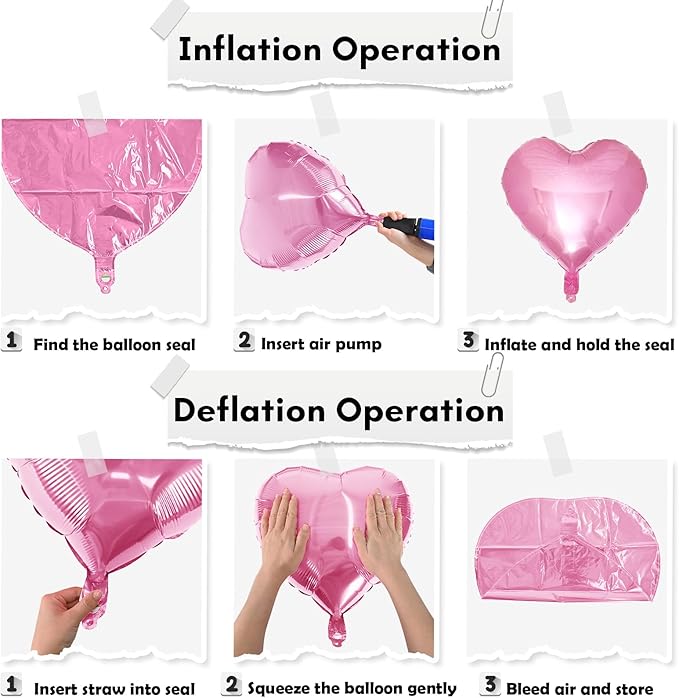 Pink Mixed Heart Balloons, 18 Inch 12 Pcs Hot Pink Foil Heart Shape Balloons, Light Candy Color Love Balloon, Sweet Theme Party Decorations for Girls Women Birthday Wedding Valentines Baby Shower