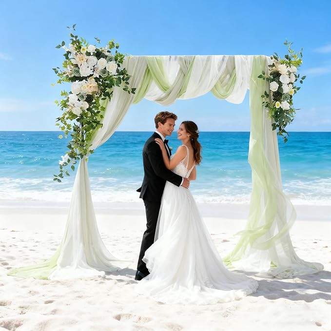 Artificial Wedding Arch Flowers Kit (Pack of 5),2pcs Artificial Hanging Flower Arch Decor,for Wedding Ceremony Arbor Reception Backdrop Rose Floral Party Outdoor Decoration Green