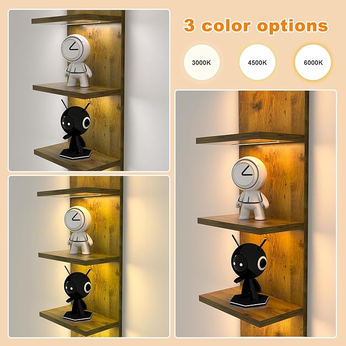 Homaterial 5 Tier Wall Shelf Unit, Modern Vertical Lack Wall Shelves