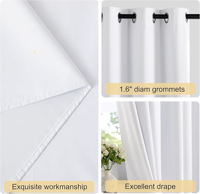 NICETOWN 100% Blackout Door Curtain 80 inch Thermal Insulated Room Darkening