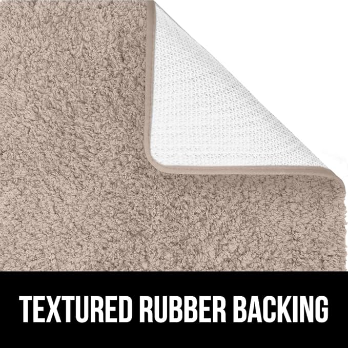 GORILLA GRIP Bathroom Rugs, 30x20, Ultra Soft Absorbent Mat, Thick Plush Bath Rug, Machine Washable, Microfiber Quick Dry, Mats for Shower, Bathtub and Floor, Home Decor Accessories, Beige