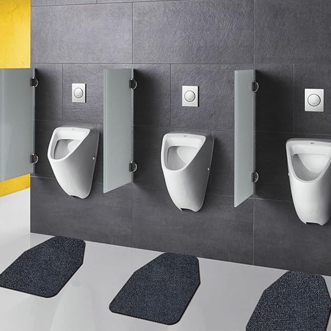 2 Pack Urinal Mat for Men's Restroom, Washable Bathroom Urinal Pads, Water Absorbent Pee Pad, Professional Non-Slip Urinal Floor Mats for Commercial Restrooms