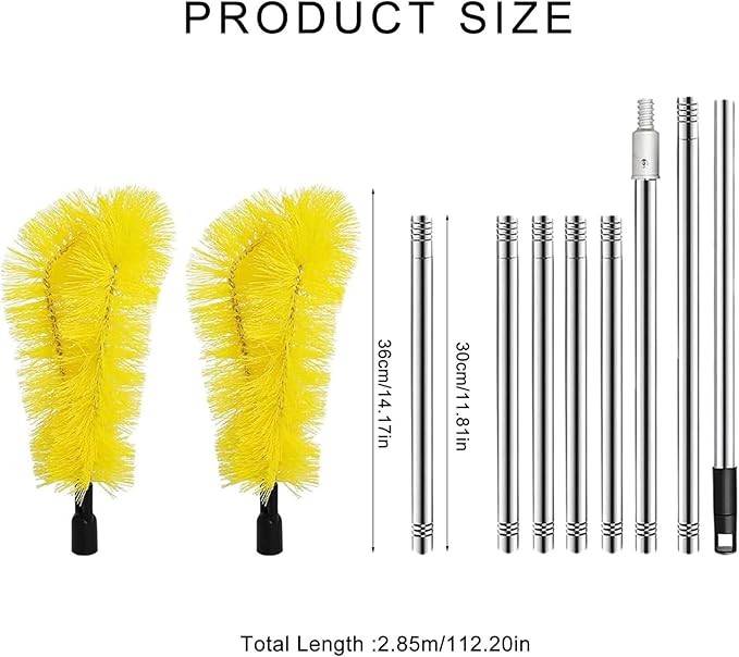 Long Gutter Cleaning Tool from The Ground Gutter Cleaning Tool with Brush Head Drainage Grooves Cleaning Tool
