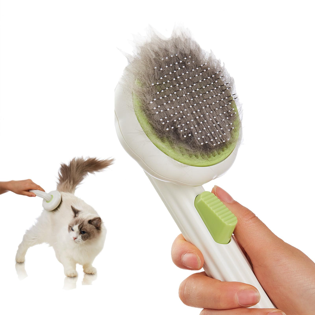VIOJOJO Cat Brush Dog Brush with Release Button for Shedding, Self Cleaning Cat Comb Hair Brush for Indoor Cats, Dog Deshedding Brush Grooming Kit, Pet Supplies Hair Remover Tool