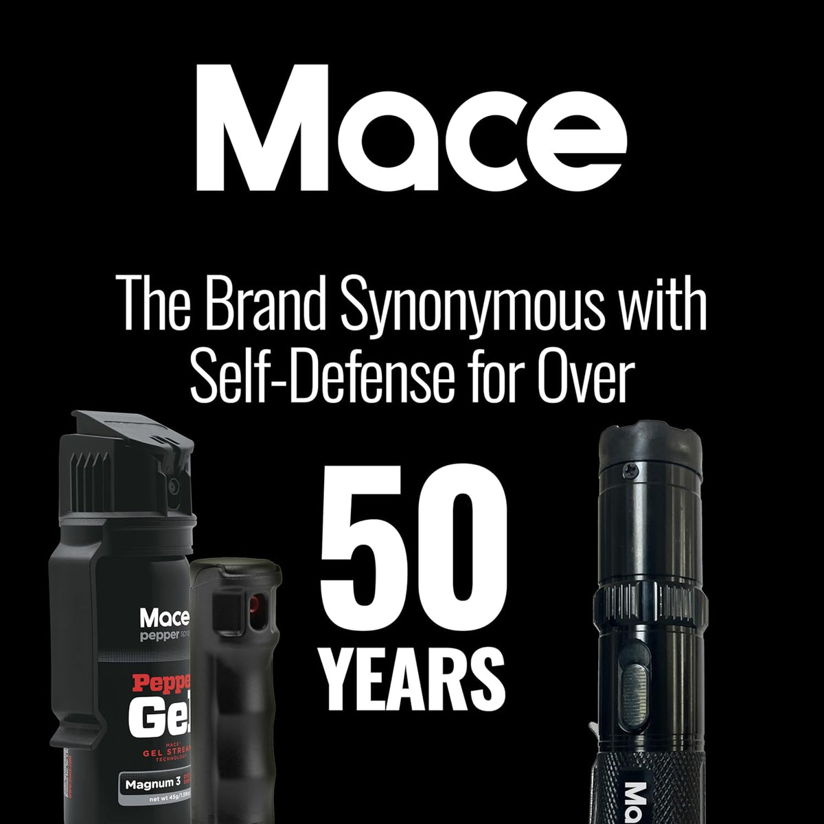 Rechargeable Mace Stun Gun for Self Defense - High Voltage with Bright LED Light