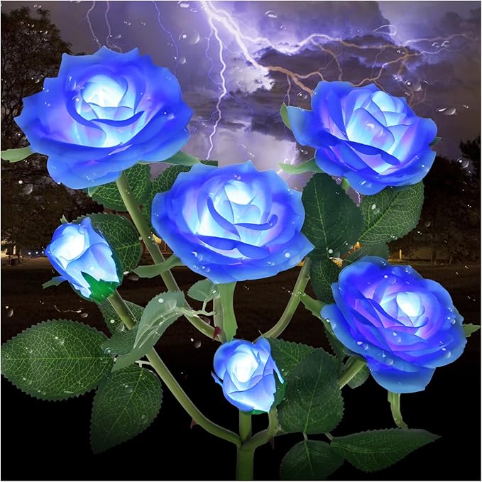 TYNLED Outdoor Solar Garden Stake Lights,Upgraded LED Solar Powered Light with 6 Rose Flowers, Waterproof Solar Decorative Lights for Patio Pathway Courtyard Garden Lawn