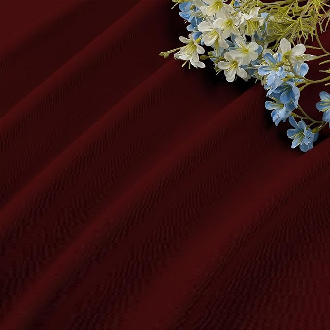 CUCRAF Burgundy Red Blackout Curtains 63 inch Length 2 Panels Set, Rod Pocket