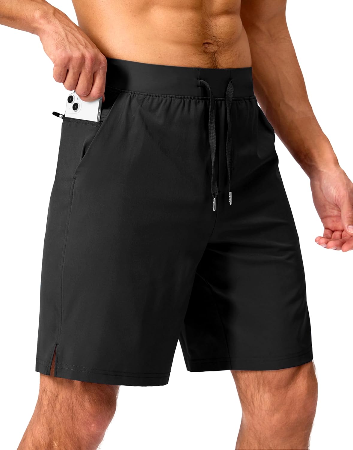 Soothfeel Men's Running Shorts - Lightweight Quick-Dry Athletic Shorts with Zipper Pockets | 9"/7"/5" Options
