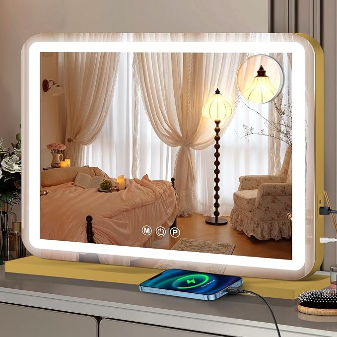 Ratsamee 23"x18" Gold Vanity Mirror