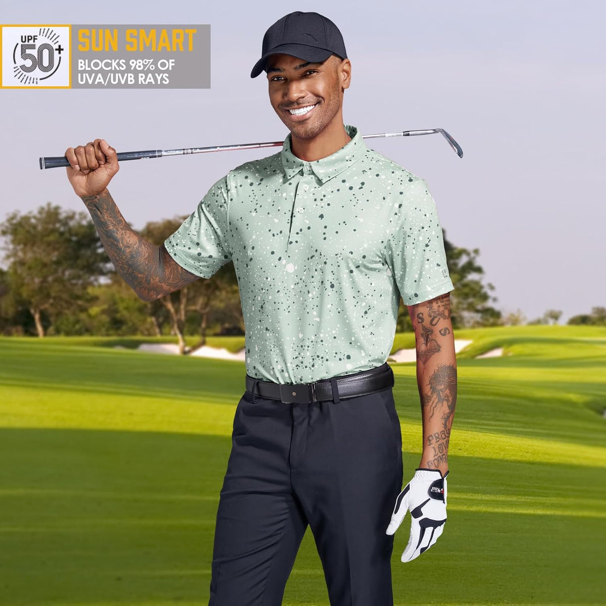Skiennix Golf Shirt for Men - Dry Fit Performance Short Sleeve Moisture-Wicking Polo