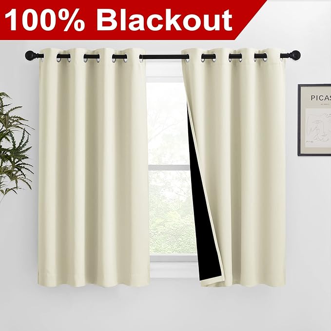 NICETOWN Warm Curtains for Winter, Bedroom Full Blackout Curtain Panels
