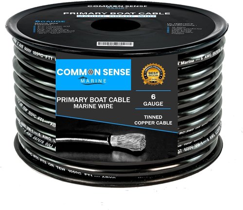Marine Wire - 6 AWG Tinned Copper Primary Boat Cable for Reliable Performance