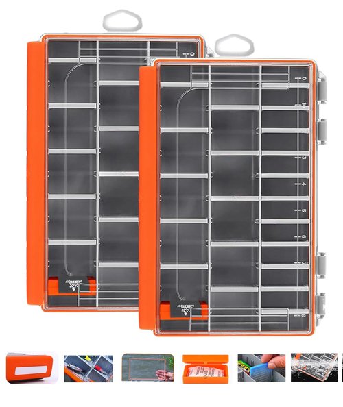 tackle box waterproof storage organizer 2Pack 3600 Fishing boxes Tray With Removable Dividers Lure Boxs Terminal container