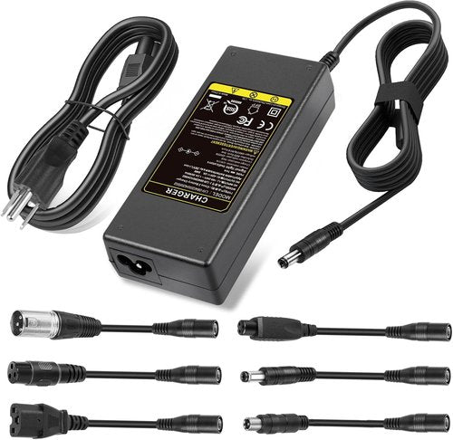 GOTRAX 42V 2A Electric Scooter Charger - Universal Replacement with 7 Plugs for 36V 10S Li-ion Battery