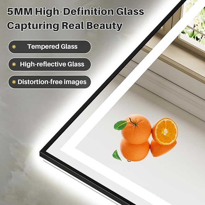 60x40 Inch LED Bathroom Mirror