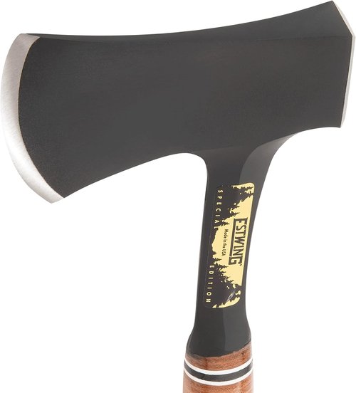 ESTWING 14" Sportsman's Axe - Forged Steel Camping Hatchet with Leather Grip
