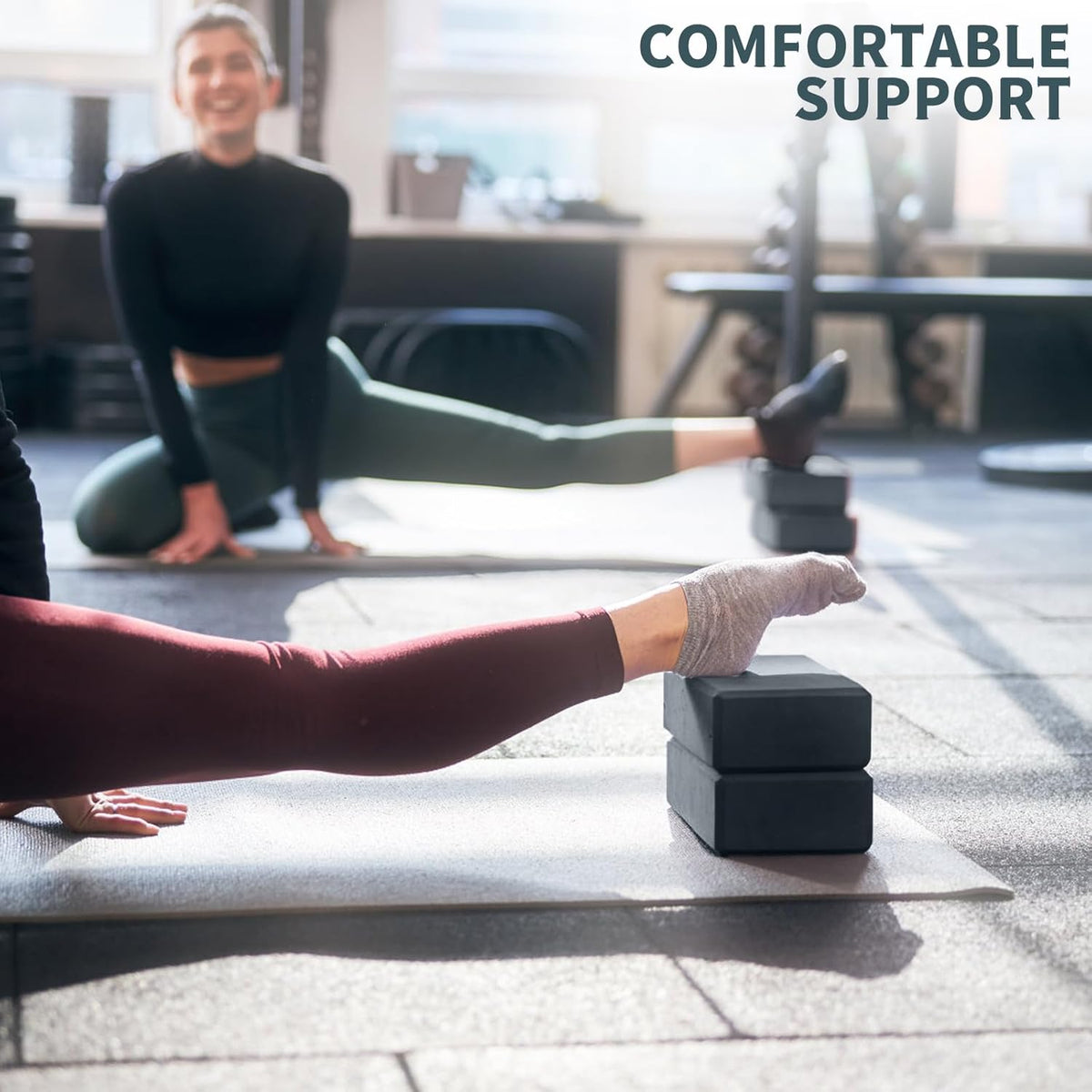 Skiennix Yoga Blocks - 2 Pcs EVA Foam Bricks for Stretching & Meditation | 9"x6"x3" Size