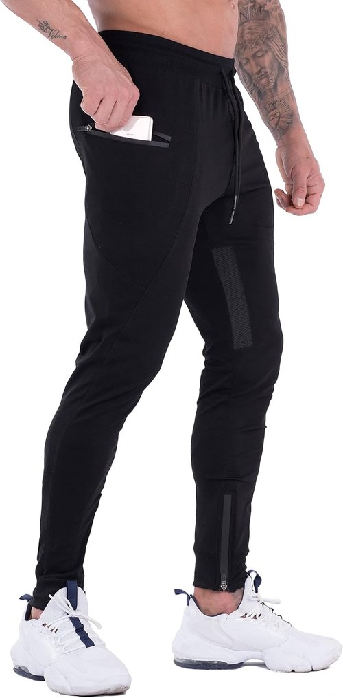 FIRSTGYM Men's Slim Fit Joggers - Breathable Workout Sweatpants with Zipper Pockets | Ideal for Training