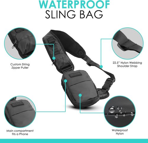 MVRK Waterproof Sling Bag - Versatile Crossbody Backpack with Keyholder for Travel & Hiking