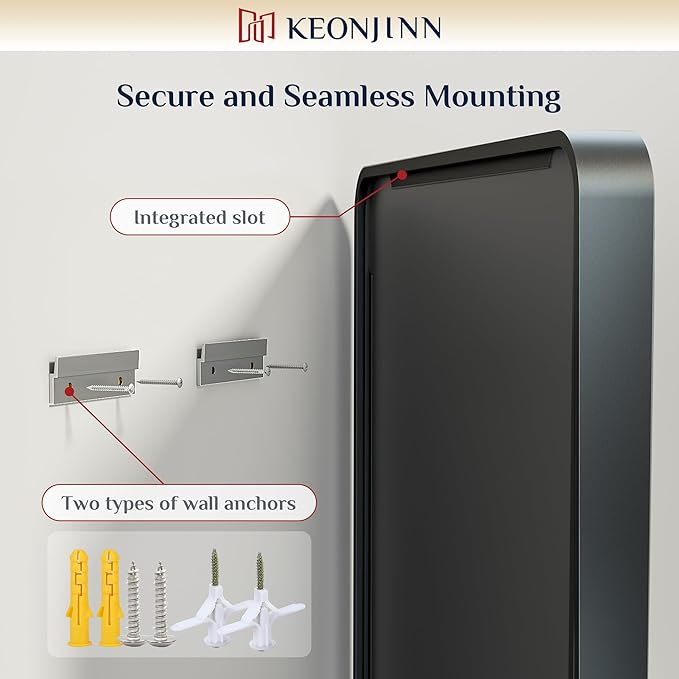 Keonjinn Black Bathroom Mirror for Over Sink, 28 x 36 Inch Rounded Rectangle