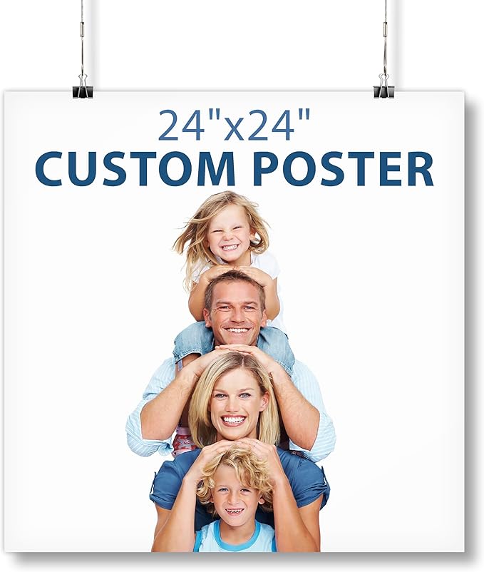Smile Art Design Custom Poster Print, Personalized Photo to Poster Printing, Photo Print Gift Wall Art, 24x24 inches