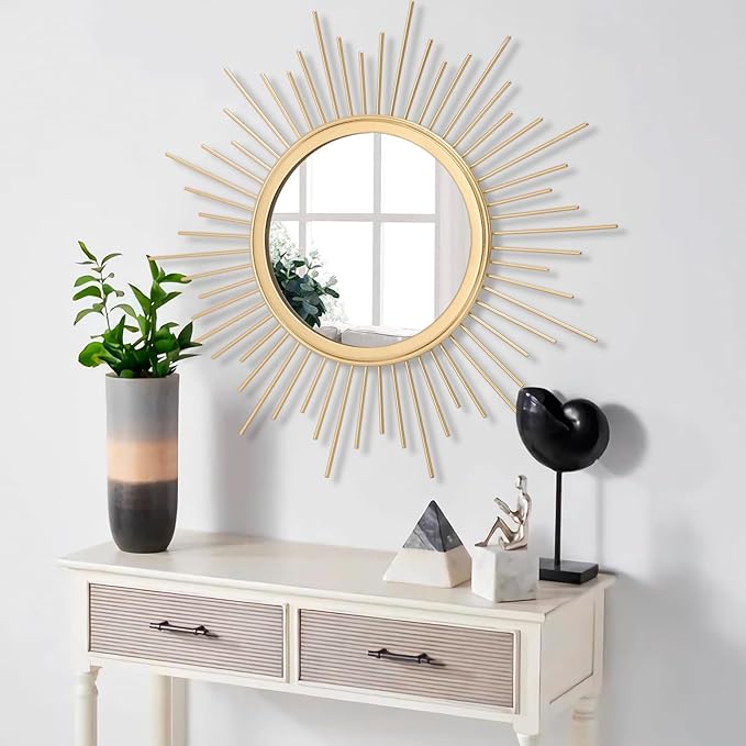 Gold Mirrors for Wall Metal Sunburst Wall Mirrors Home Décor Decorative Hanging