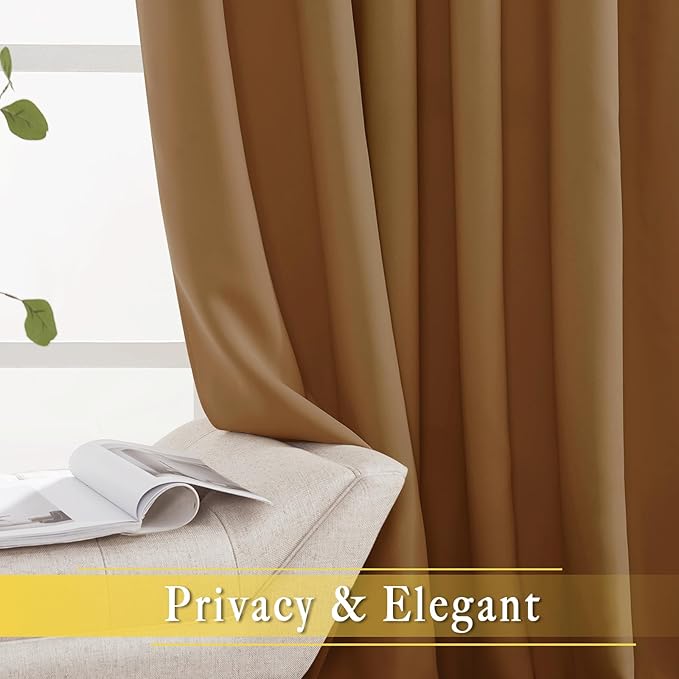 NICETOWN Sliding Door Curtains 84 inches Long, Grommet Blackout Thermal Patio