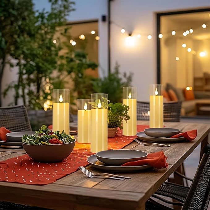 24 Pack LED Flameless Candles Set(14/16/18cm), Battery - Operated with 4 Remotes,Clear, Timer & Flickering/Steady Modes for Home décor, Wedding, Patio,Outdoor.