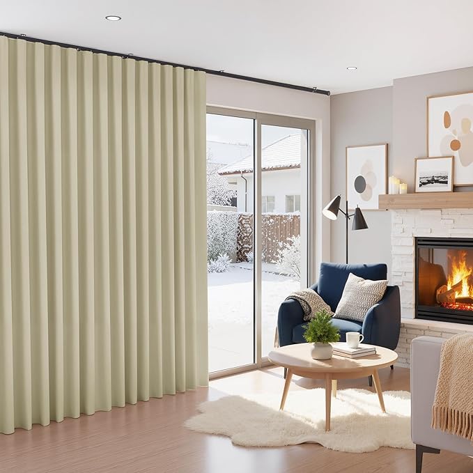 RYB HOME 100% Blackout Curtain for Sliding Glass Doors/Bedroom/Living Room