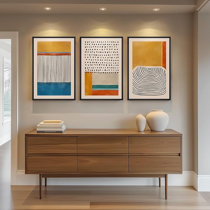 Framed Colorful Abstract Wall Art
