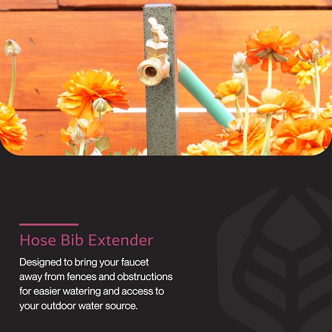 Yard Butler IHBE-6 Garden Hose Bib Extender - Durable Hose Stand for Keeping It Elevated - Convenient Garden Accessory - Rust-Resistant - Anti-Kink Design - Easy Installation