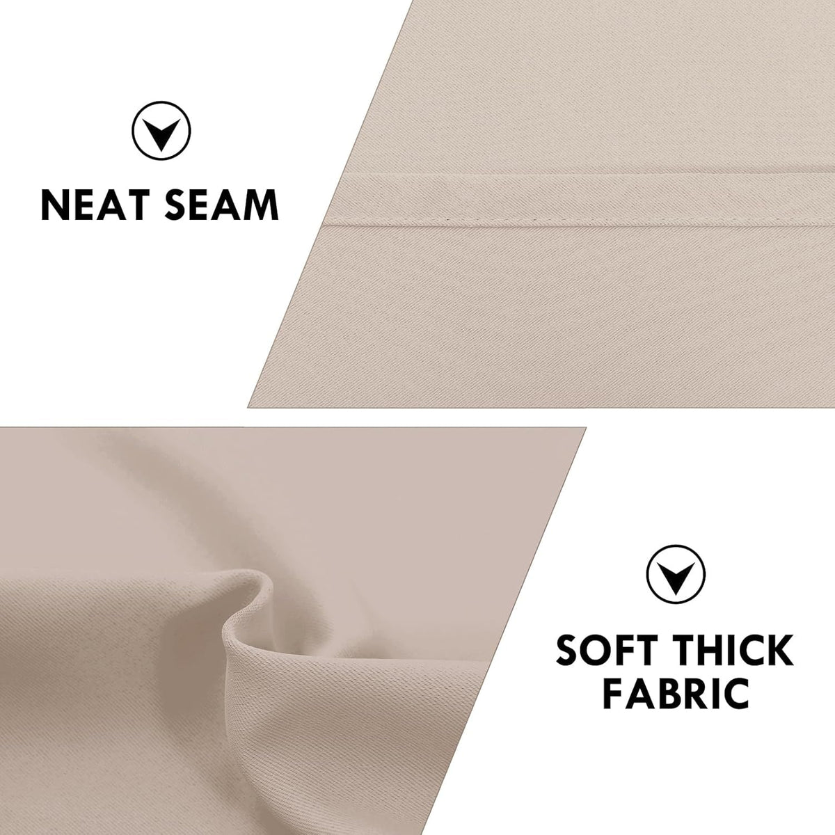 DWCN Blackout Curtains for Living Room Thermal Insulated, Energy Saving & Noise Reducing Bedroom Curtains, Camel, W 60x L 36 Inch, Set of 2 Rod Pocket Curtain Panels