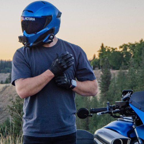 Harssidanzar Leather Motorcycle Gloves - Touchscreen Compatible for Men | GM028