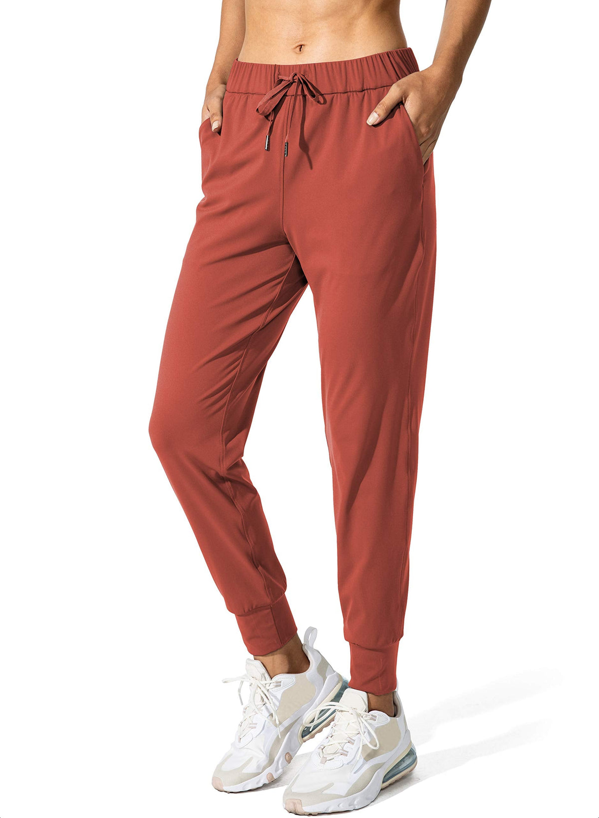 SANTINY Women's Joggers Pants Pockets Drawstring Running Sweatpants for Women Lounge Workout Jogging(Savannah Red_XXL)