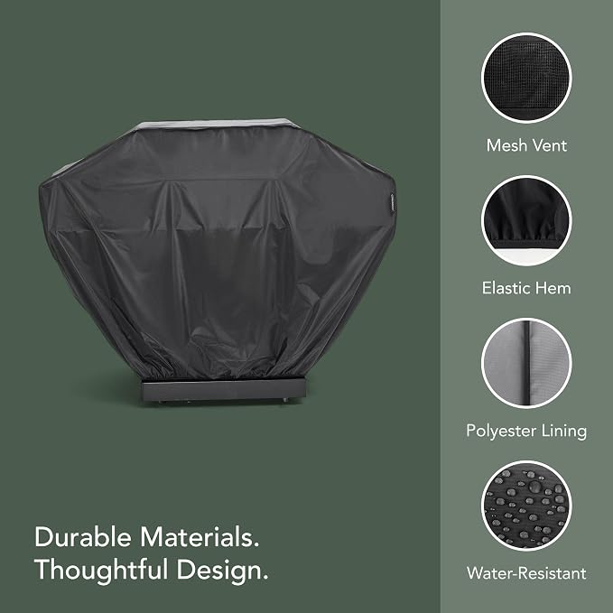 Covermates Classic Grill Cover - All-Weather Heavy Duty Outdoor BBQ Cover with Water-Resistant 12-Gauge Vinyl, Mesh Vents, Protection for Large Outdoor Grills, 32 Inch, Black