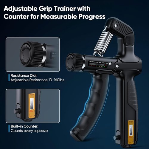 FitBeast Grip Strength Tester Set - Hand Strengthening Tools for Progress Tracking & Recovery (3-in-1 Kit)