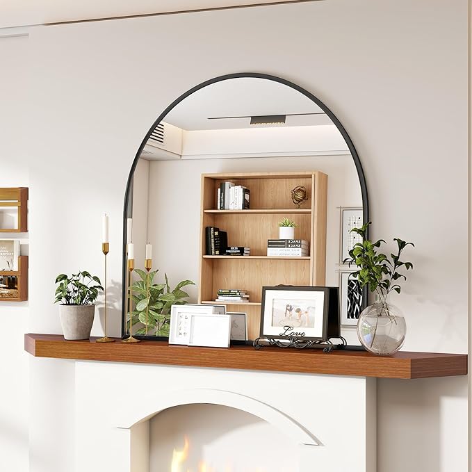 VooBang Wide Arched Wall Mirror, 31 x 32 inch Arch Bathroom Mirror, Wall