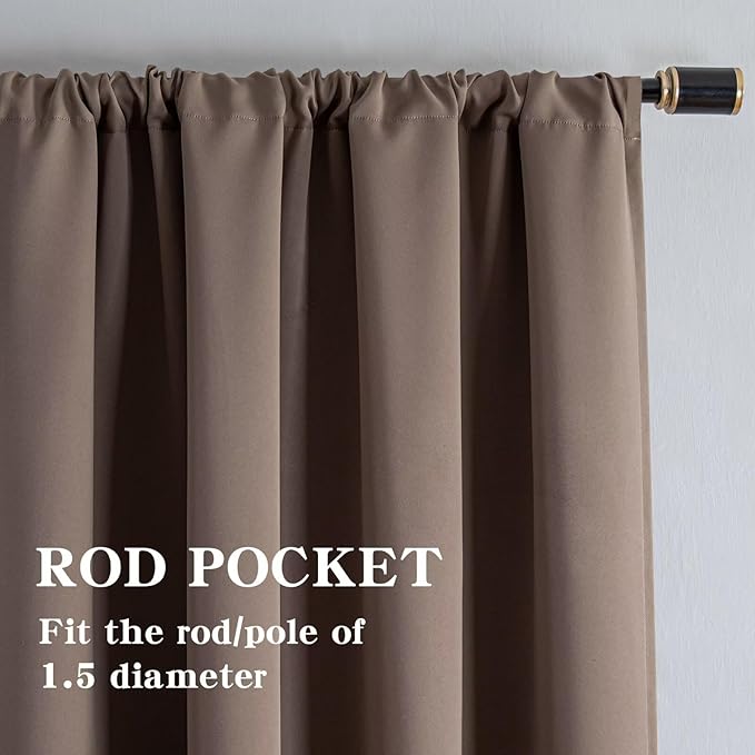 IGEMAEVE Blackout Curtains 84 Inch Length 2 Panels Set, Rod Pocket Energy