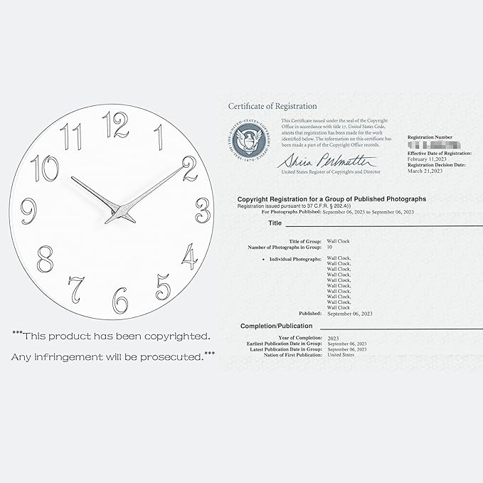 Roymnie Wall Clock, 8 Inch Modern Wall Clocks Battery Operated, Small Silent