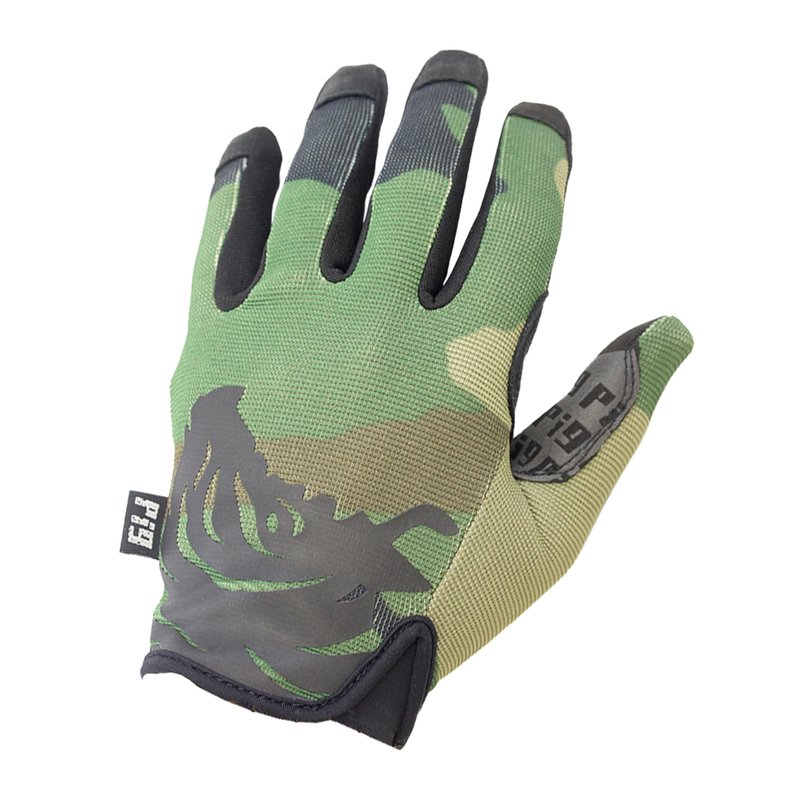 PIG Delta Utility Tactical Gloves, Touchscreen Compatible, High Dexterity, for Shooting, 1 Pair, Woodland, Small