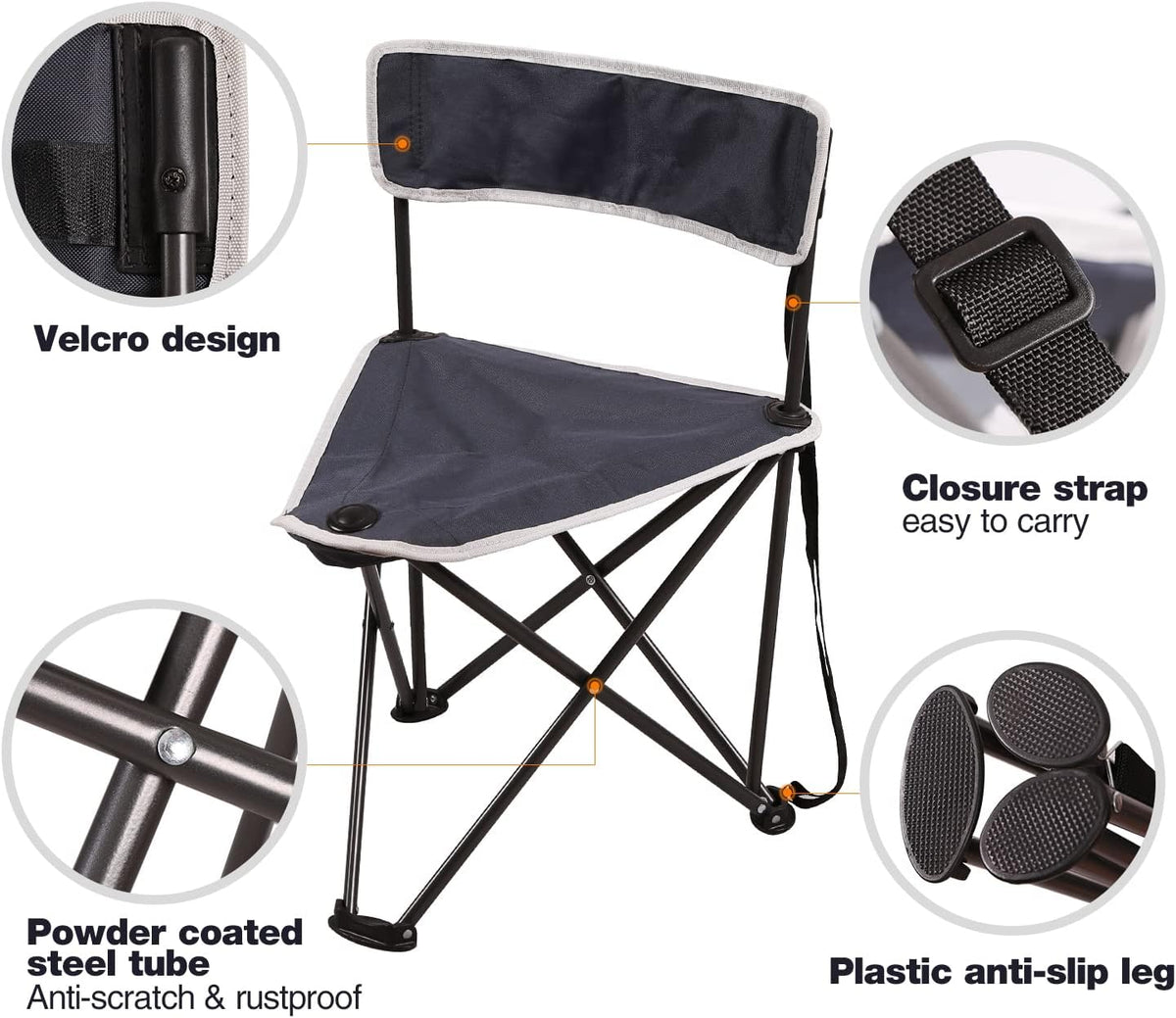 REDCAMP 2 Pack Tripod Hunting Chairs for Blinds, Folding Lightweight Portable Fishing Chair for Adults Hunting Stools with Backrest, Golf Chairs for Spectators, Camo