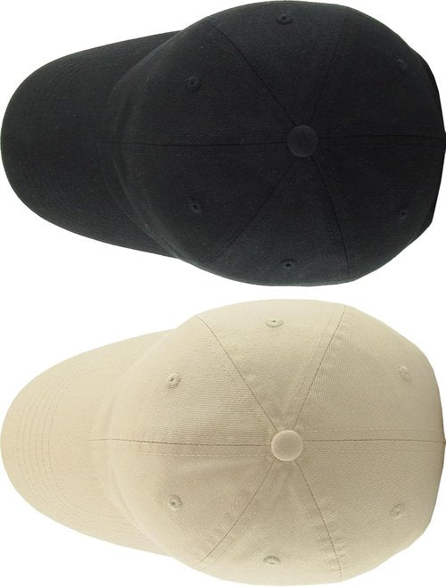 KBETHOS Classic Low Profile Cotton Baseball Cap - Adjustable Unconstructed Dad Hat in Black & Ivory