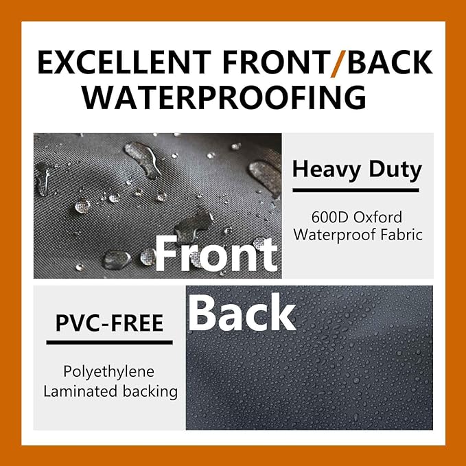 Patio Furniture Covers, Waterproof Outdoor Sectional Cover, 600D PU Outdoor Furniture Sofa Covers 120" x 90" L Shaped Oudoor Couch Cover, V-Shape Lawn Outside Protector - Right Facing
